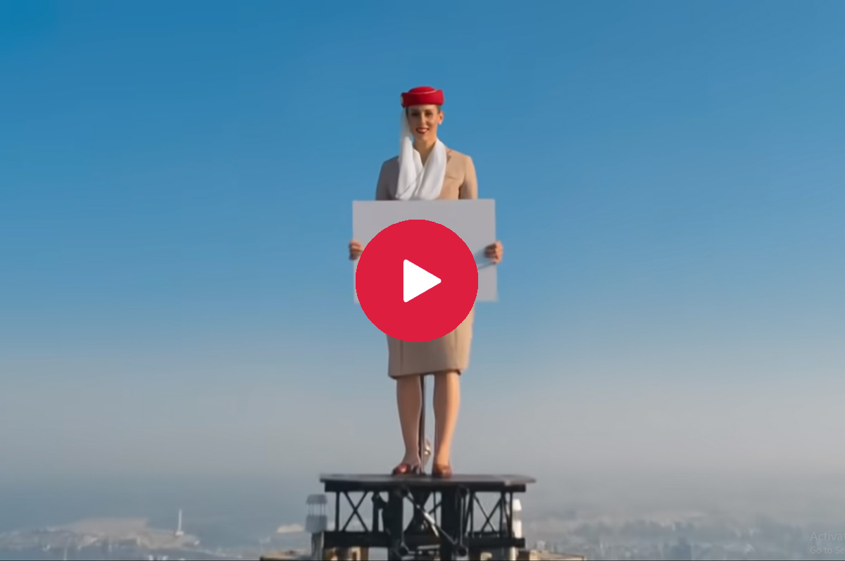 Woman standing on Burj Khalifa